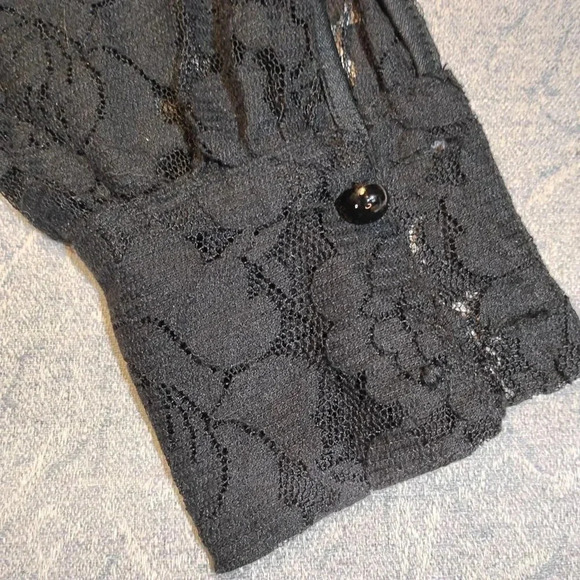 Studio Y Women's Black Long Sleeve Lined Lace Dress  Scoop Neck Size Small - Picture 5 of 10